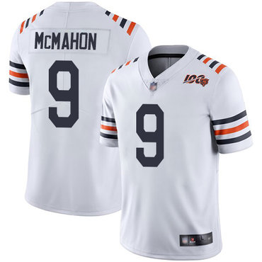 Bears #9 Jim McMahon White Alternate Men's Stitched Football Vapor Untouchable Limited 100th Season Jersey