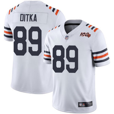 Bears #89 Mike Ditka White Alternate Youth Stitched Football Vapor Untouchable Limited 100th Season Jersey