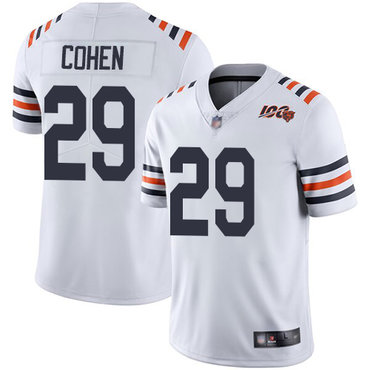 Bears #29 Tarik Cohen White Alternate Youth Stitched Football Vapor Untouchable Limited 100th Season Jersey