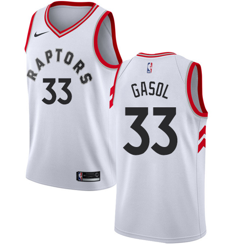 Raptors #33 Marc Gasol White Basketball Swingman Association Edition Jersey