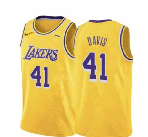 Lakers 41 Anthony Davis Yellow Nike Swingman Jersey