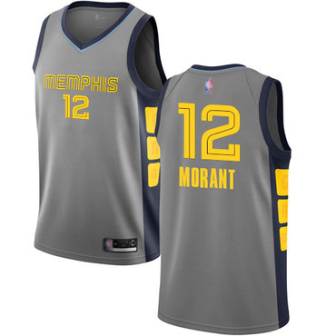 Grizzlies #12 Ja Morant Gray Basketball Swingman City Edition 2018-19 Jersey