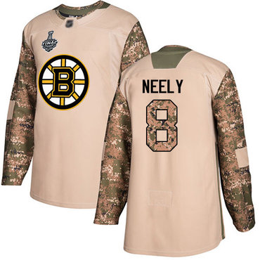 Men's Boston Bruins #8 Cam Neely Camo Authentic 2017 Veterans Day 2019 Stanley Cup Final Bound Stitched Hockey Jersey