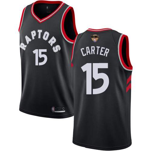 Raptors #15 Vince Carter Black 2019 Finals Bound Women's Basketball Swingman Statement Edition Jersey