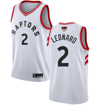 Raptors #2 Kawhi Leonard White 2019 Finals Bound Youth Basketball Swingman Association Edition Jersey