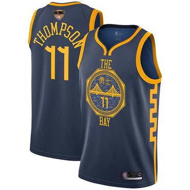 Warriors #11 Klay Thompson Navy 2019 Finals Bound Basketball Swingman City Edition 2018-19 Jersey