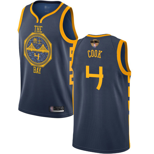 Warriors #4 Quinn Cook Navy 2019 Finals Bound Basketball Swingman City Edition 2018-19 Jersey