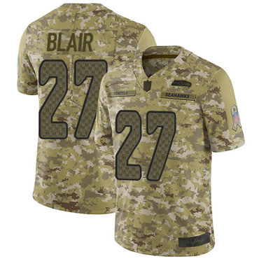 Seahawks #27 Marquise Blair Camo Men's Stitched Football Limited 2018 Salute To Service Jersey