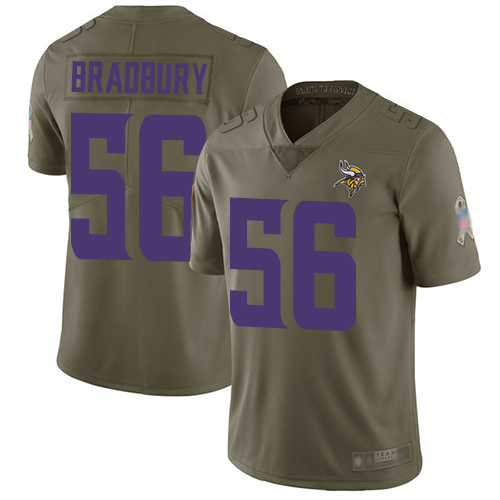 Vikings #56 Garrett Bradbury Olive Men's Stitched Football Limited 2017 Salute To Service Jersey