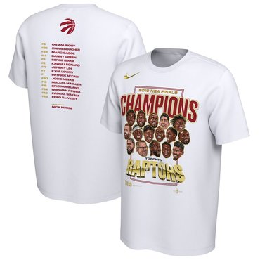 Toronto Raptors Nike 2019 NBA Finals Champions Celebration Roster Performance T-Shirt White