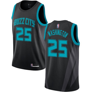 Hornets #25 PJ Washington Black Basketball Jordan Swingman City Edition 2018-19 Jersey