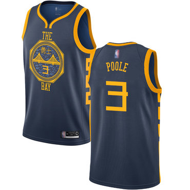 Warriors #3 Jordan Poole Navy Basketball Swingman City Edition 2018-19 Jersey