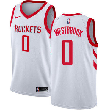 Nike Rockets #0 Russell Westbrook White NBA Swingman Association Edition Jersey