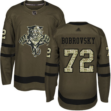 Panthers #72 Sergei Bobrovsky Green Salute to Service Stitched Hockey Jersey