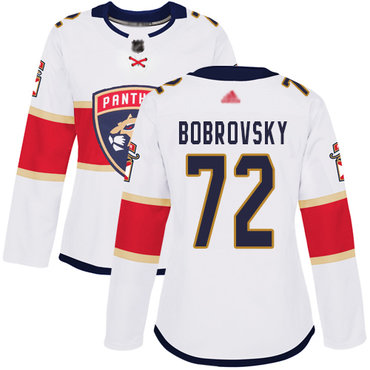 Panthers #72 Sergei Bobrovsky White Road Authentic Women's Stitched Hockey Jersey