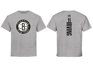 Brooklyn Nets 11 Kyrie Irving Gray T-Shirt