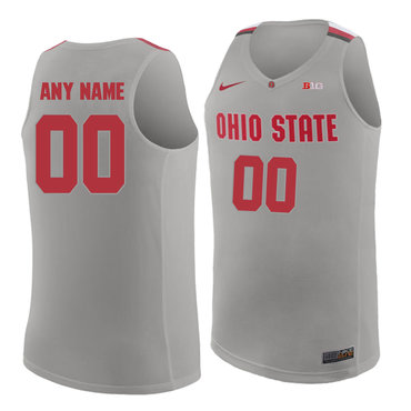 Ohio State Buckeyes Gray Men's Customized College Basketball Jersey