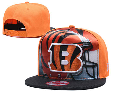 Bengals Team Logo Yellow Black Adjustable Leather Hat TX