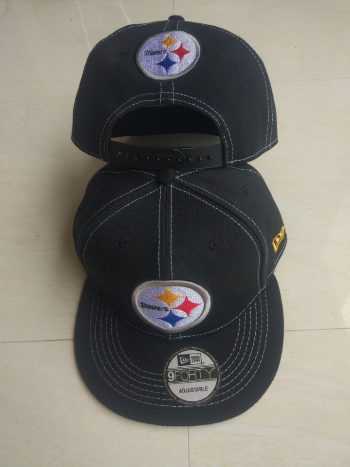 Steelers Team Logo Black Adjustable Hat LT