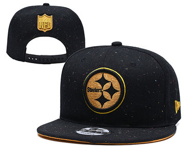 Steelers Team Gold Logo Black Adjustable Hat YD