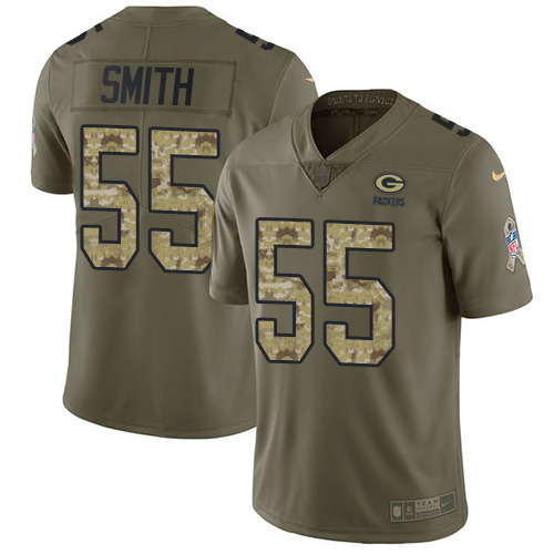 Nike Green Bay Packers #55 Za'Darius Smith Olive Camo Men's Stitched NFL Limited 2017 Salute To Service Jersey