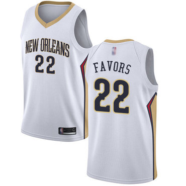 Pelicans #22 Derrick Favors White Basketball Swingman Association Edition Jersey