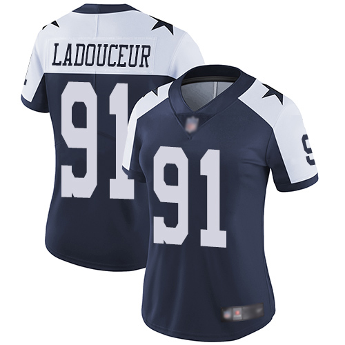 Dallas Cowboys #91 L. P. Ladouceur Women's Navy Blue Alternate Limited Vapor Untouchable Throwback Football Jersey