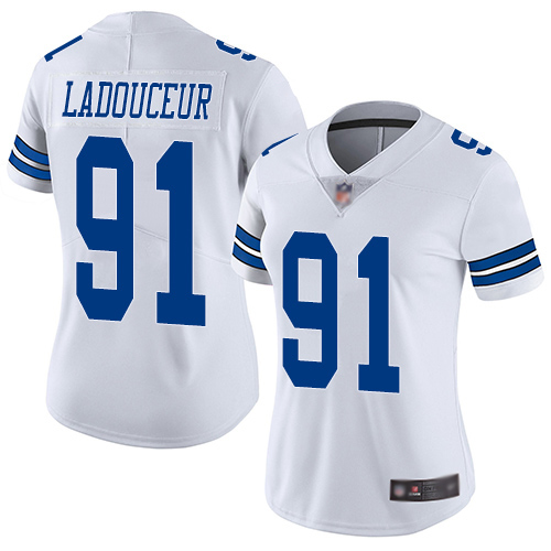 Dallas Cowboys #91 L. P. Ladouceur Women's White Road Limited Vapor Untouchable Football Jersey