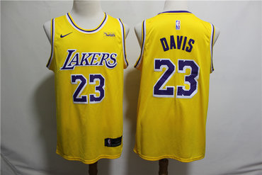 Lakers 23 Anthony Davis Yellow Nike Swingman Jersey