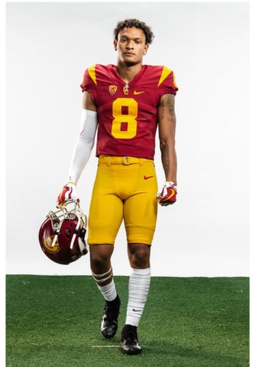 Men #8 Chris Steele  USC Trojans College Football Cardinal Jerseys