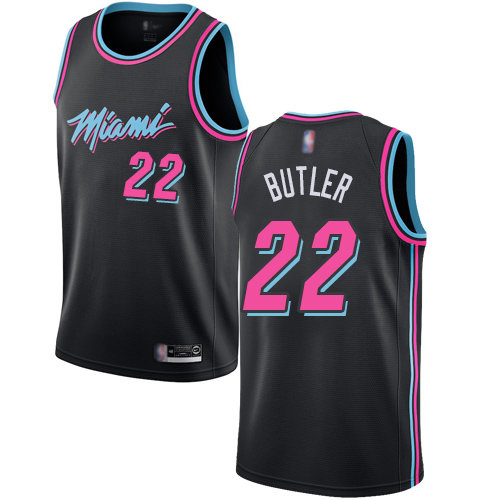 Heat #22 Jimmy Butler Black Basketball Swingman City Edition 2018-19 Jersey