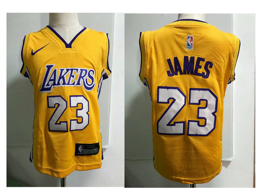 Los Angeles Lakers #23 LeBron James Yellow Toddlers Jersey