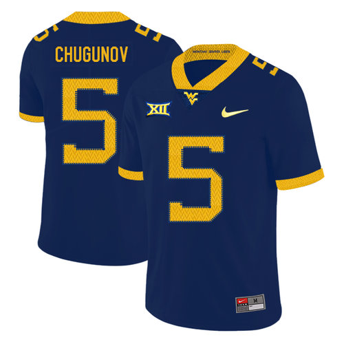 West Virginia Mountaineers 5 Chris Chugunov Navy College Football Jersey