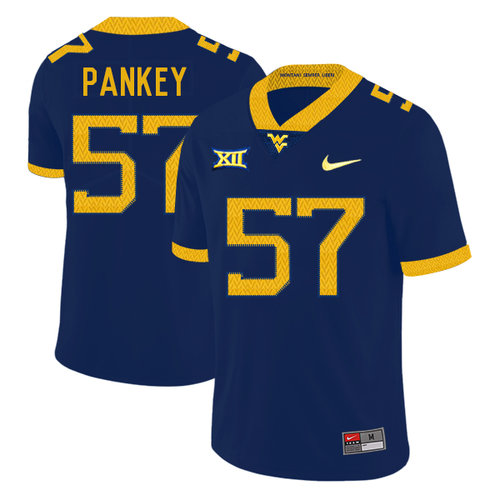 West Virginia Mountaineers 57 Adam Pankey Navy College Football Jersey