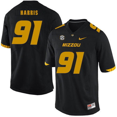 Missouri Tigers 91 Charles Harris Black Nike College Football Jersey