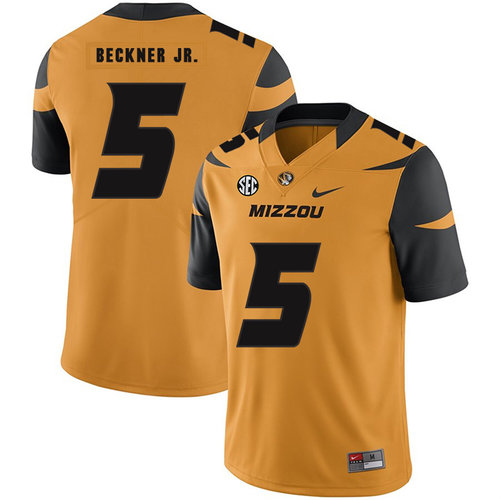 Missouri Tigers 5 Terry Beckne Jr. Gold Nike College Football Jersey