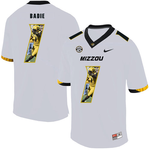 Missouri Tigers 1 Tyler Badie White Nike Fashion College Football Jersey