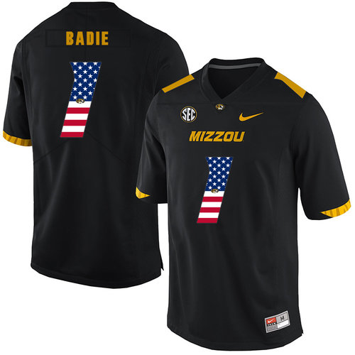 Missouri Tigers 1 Tyler Badie Black USA Flag Nike College Football Jersey