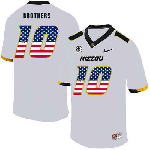 Missouri Tigers 10 Kentrell Brothers White USA Flag Nike College Football Jersey