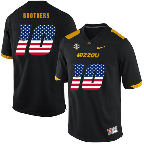 Missouri Tigers 10 Kentrell Brothers Black USA Flag Nike College Football Jersey