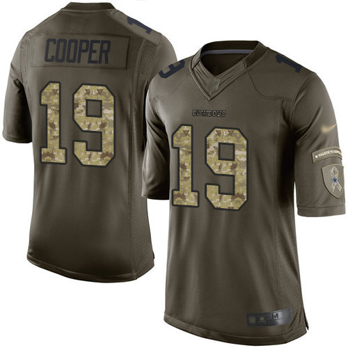 Cowboys #19 Amari Cooper Green Men's Stitched Football Limited 2015 Salute to Service Jersey