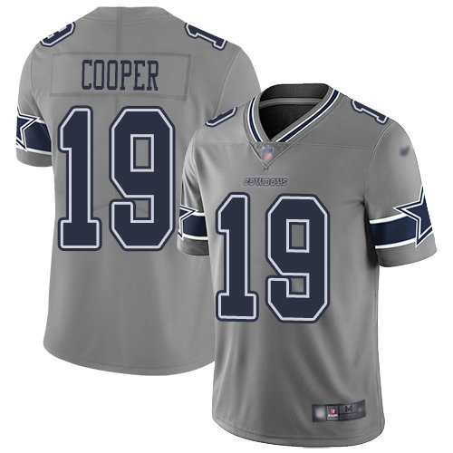 Cowboys #19 Amari Cooper Gray Men's Stitched Football Limited Inverted Legend Jersey