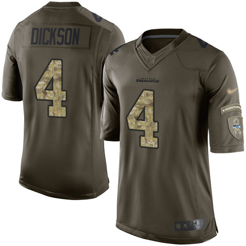 Seahawks #4 Michael Dickson Green Men's Stitched Football Limited 2015 Salute To Service Jersey