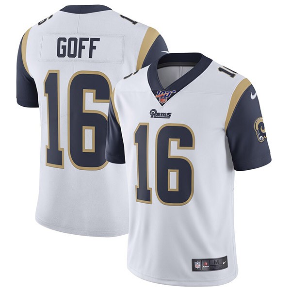 Nike Rams 16 Jared Goff White 100th Season Vapor Untouchable Limited Jersey