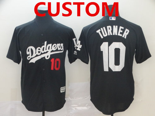 Men's Los Angeles Dodgers Custom Black Turn Back The Clock Cool Base Jersey