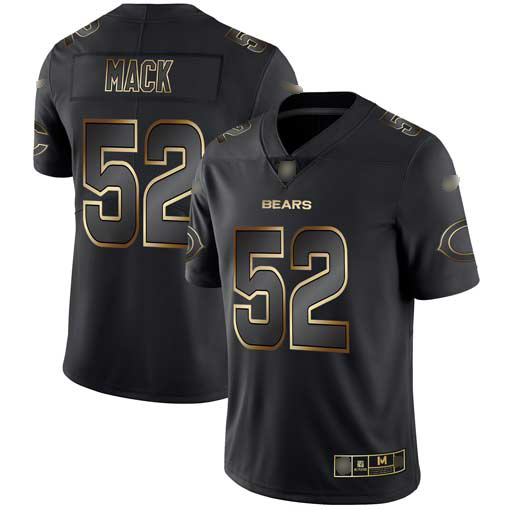 Bears #52 Khalil Mack Black Gold Men's Stitched Football Vapor Untouchable Limited Jersey