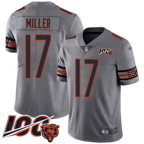 Bears #17 Anthony Miller Silver Men's Stitched Football Limited Inverted Legend 100th Season Jersey