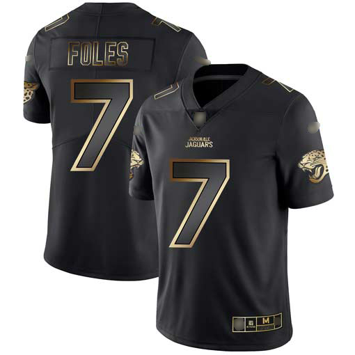 Jaguars #7 Nick Foles Black Gold Men's Stitched Football Vapor Untouchable Limited Jersey