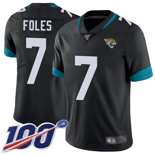 Jaguars #7 Nick Foles Black Team Color Men's Stitched Football 100th Season Vapor Limited Jersey