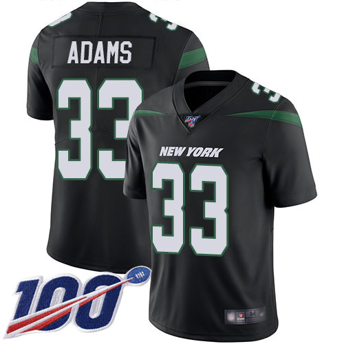 Jets #33 Jamal Adams Black Alternate Men's Stitched Football 100th Season Vapor Limited Jersey